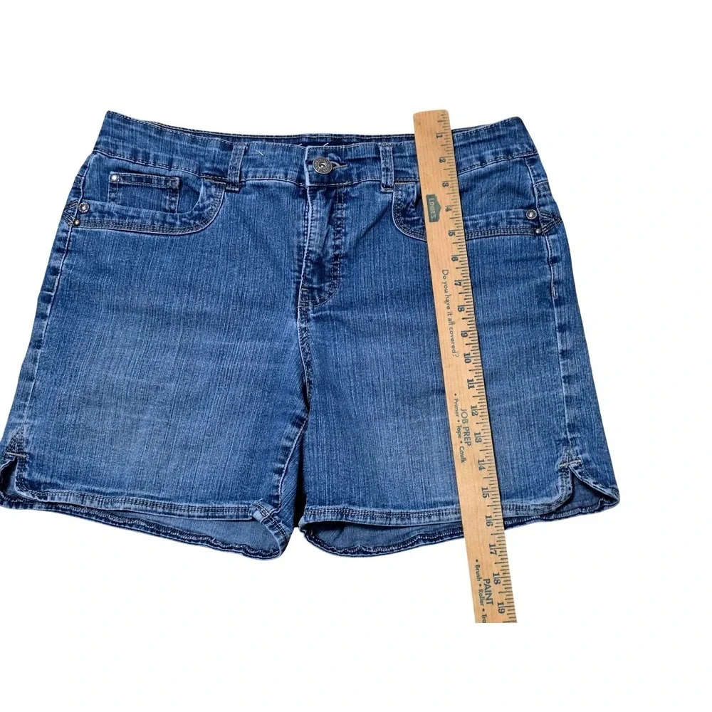Gloria Vanderbilt Womens Perfect‎ Fit Denim Shorts Size 10 Blue  A1